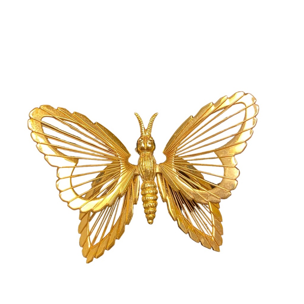 Vintage Open Work Butterfly Brooch